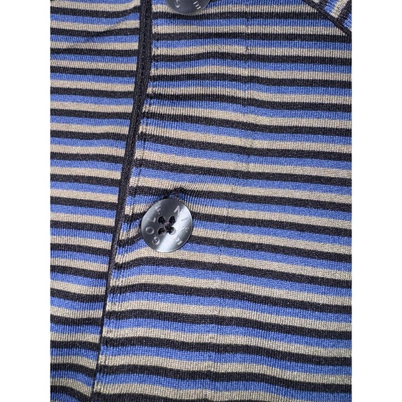 Nike Golf Polo Mens M Blue Gray Striped Long Sleeve Top Swoosh Embroidery Sierra - Picture 4 of 7
